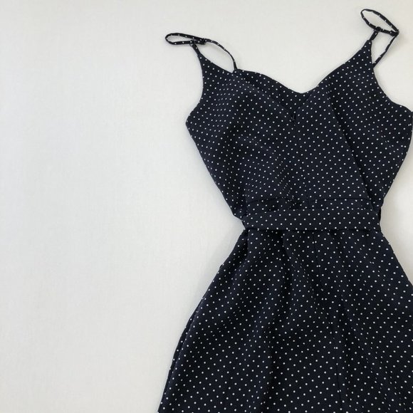 Carolina Belle Romper Women's 2 Blue Polka Dot Toe Front Spaghetti Strap Size 2 - Picture 15 of 16